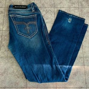 Womens 31x31 Rock Revival Pat straight leg back detail